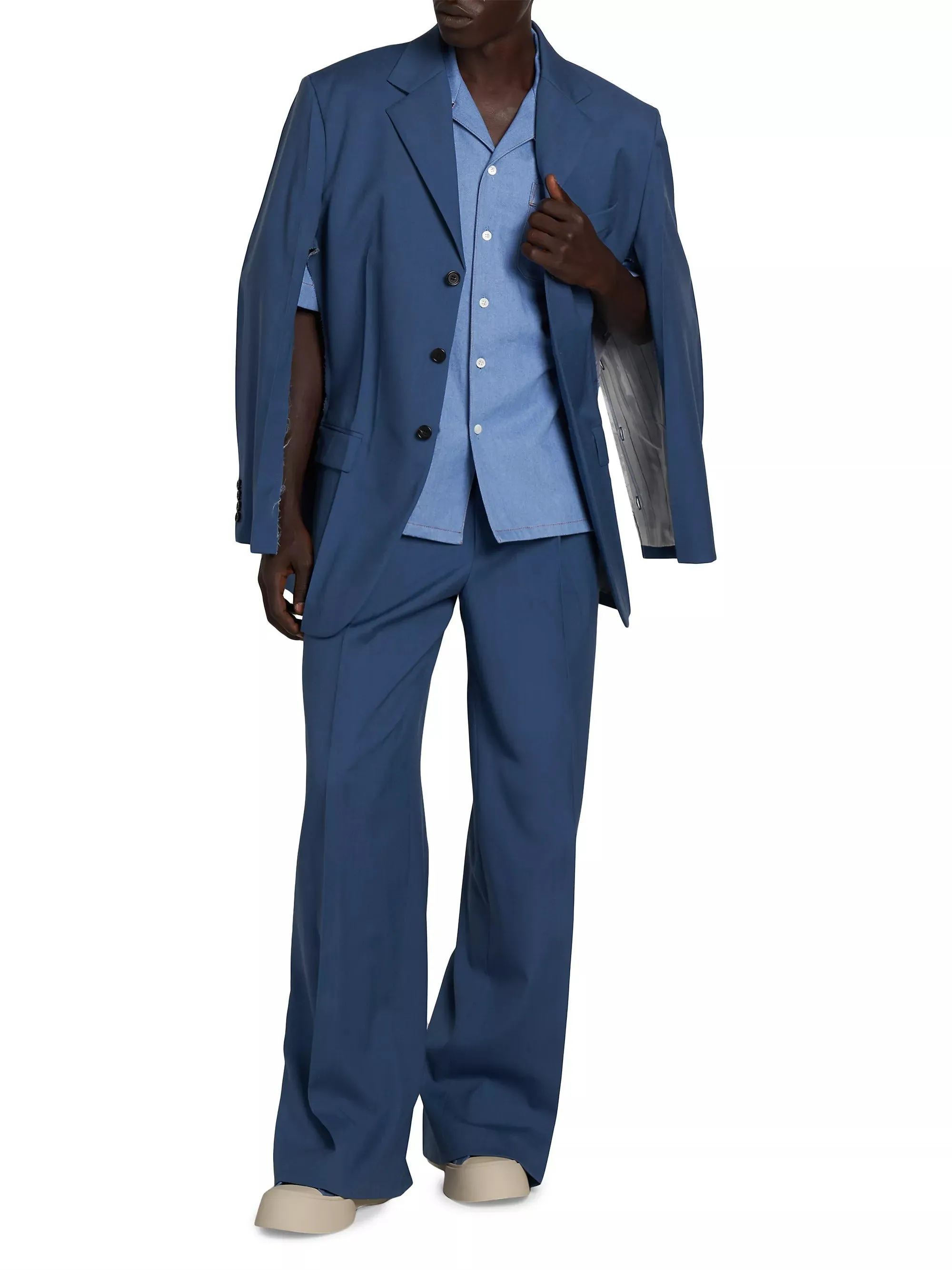 Marni  Grain De Poudre Wool & Mohair-Blend Three-Button Suit Jacket EU 48 US 38