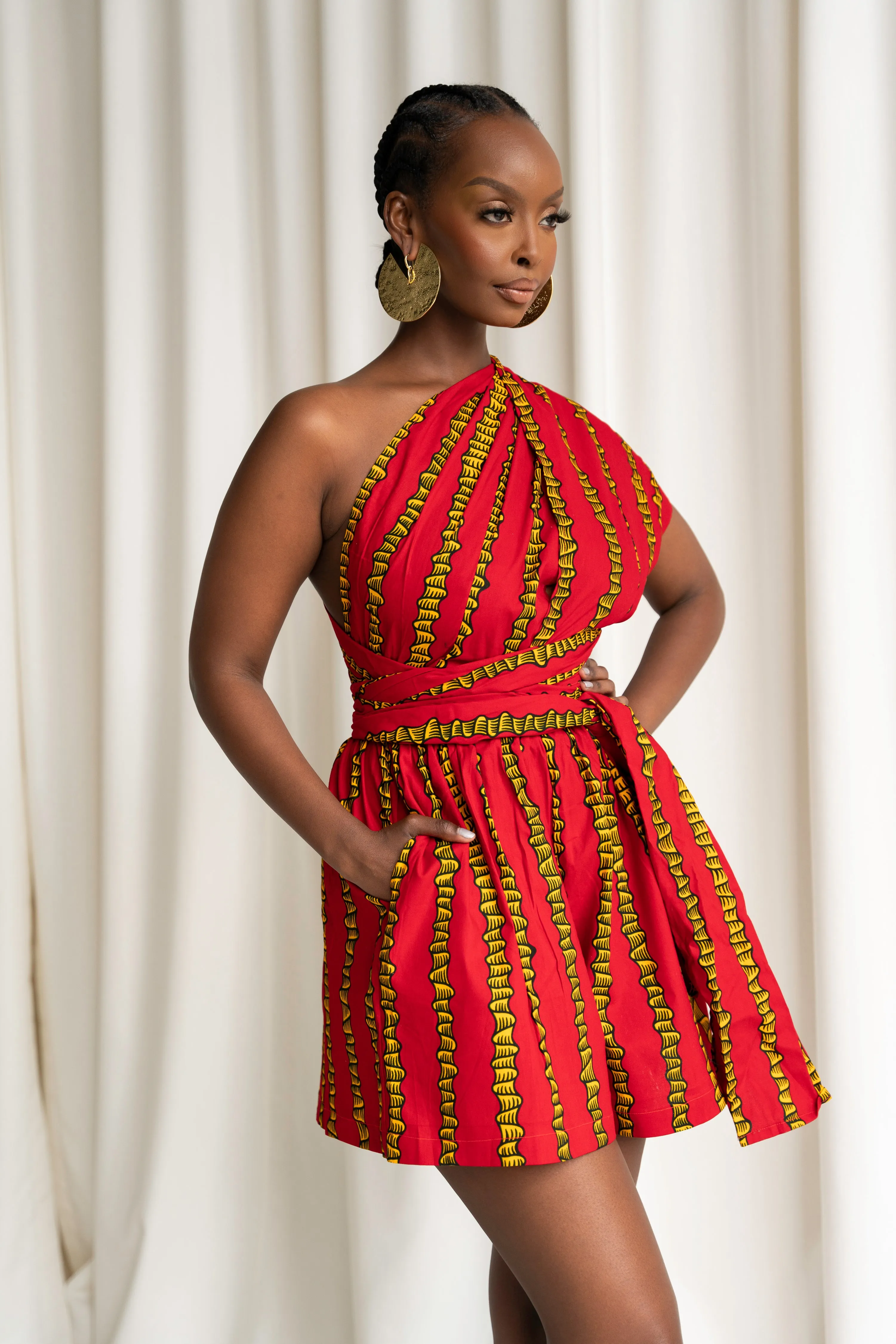 RUWE African Print Infinity Romper