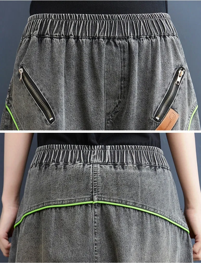 Zipper Pocket Loose Fit Jogger Jeans